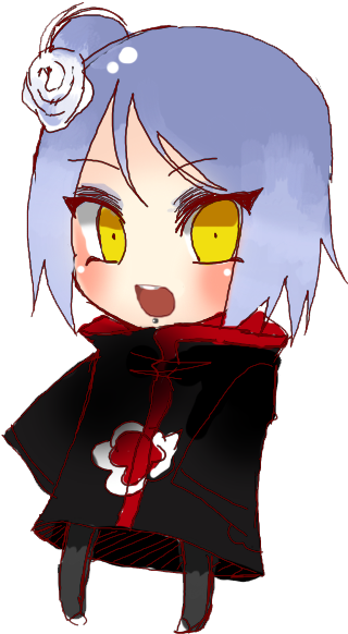 Png - Konan Akatsuki Chibi (420x616), Png Download