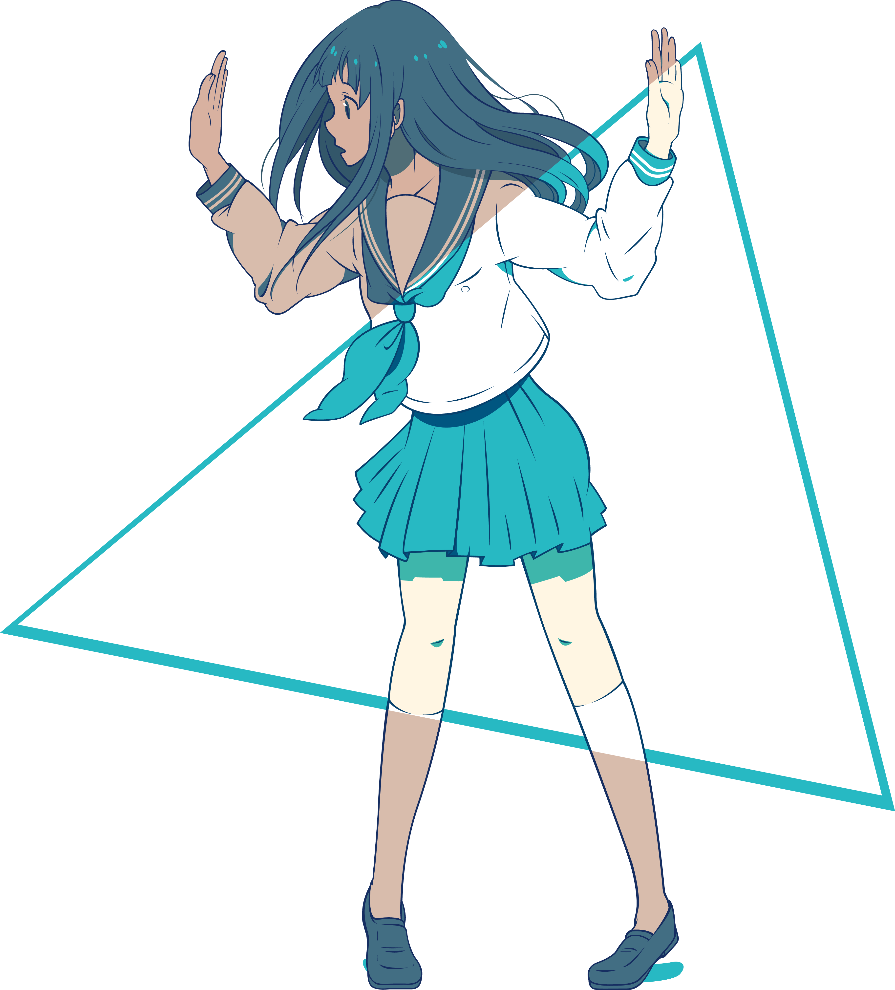 Blue Anime Aesthetic Png (3622x4006), Png Download