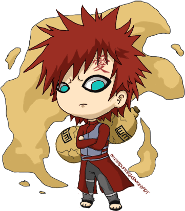 Chibi Gaara By Emorapunzel On Deviantart Clip Art Library - Gaara Chibi Png (400x434), Png Download