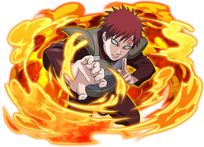 War Gaara Artwork Pic - Gaara Render Naruto Blazing (876x660), Png Download