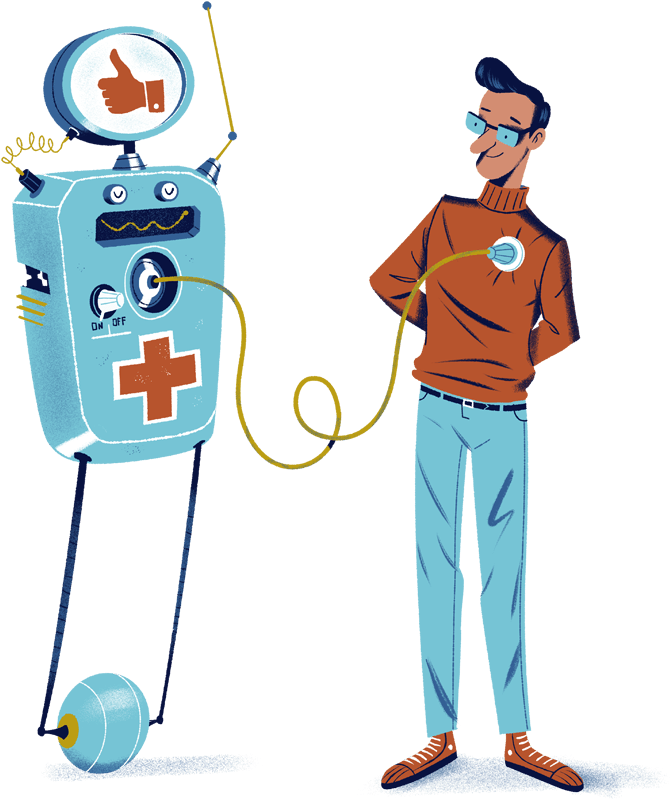 Medicina Y Tecnologia Dibujos Animados (800x800), Png Download