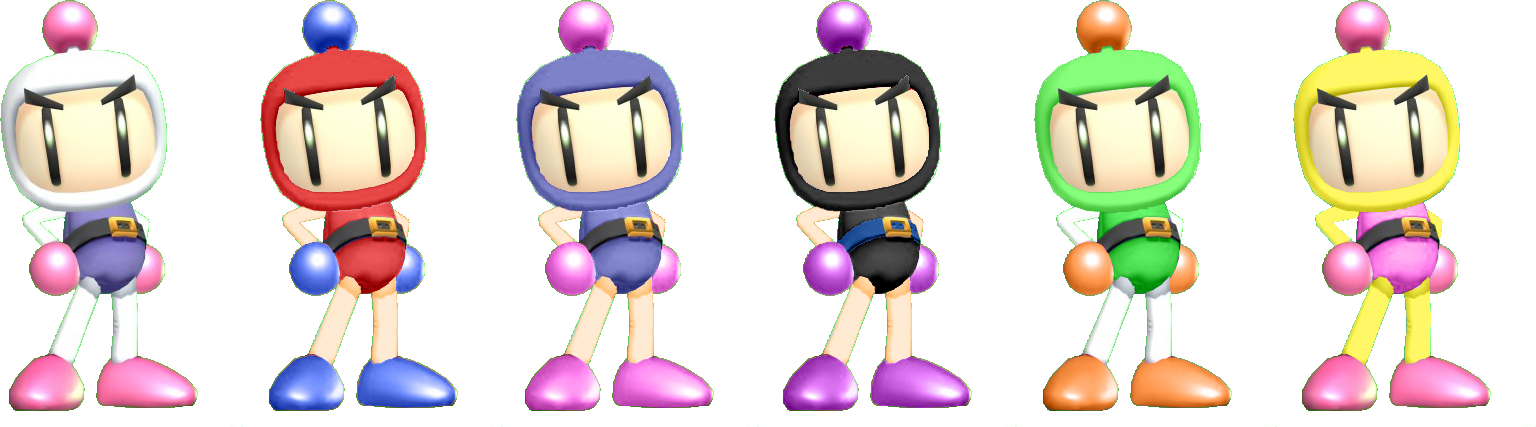 Ssbriot Bomberman Color Palettes - Bomberman Characters Png (1536x427), Png Download