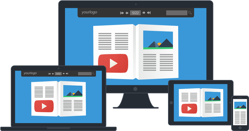 Read On Mobile Devices - Flip Book Online Portfolio (815x447), Png Download