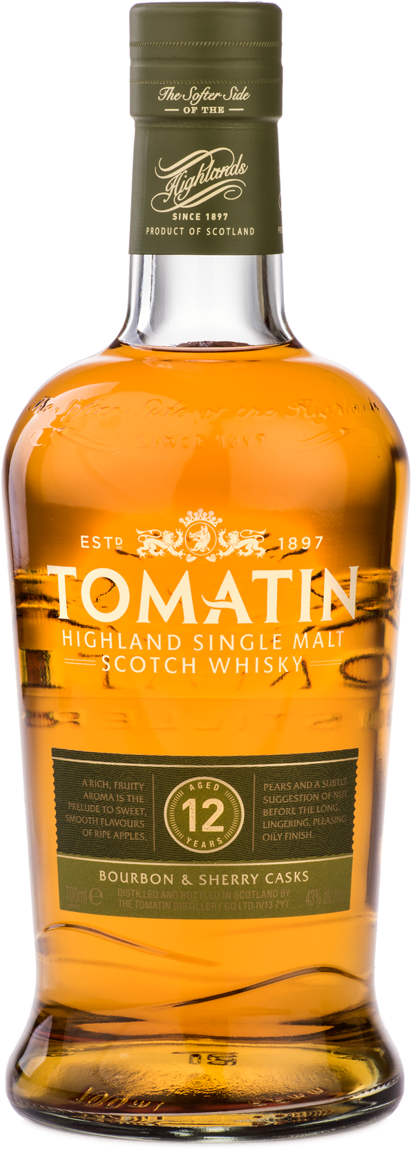 Matured In A Combination Of Bourbon Barrels And Sherry - Tomatin 18 Years Old (900x1800), Png Download