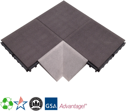 Interlocking Inside Corner Ramp - Epdm Rubber (600x600), Png Download