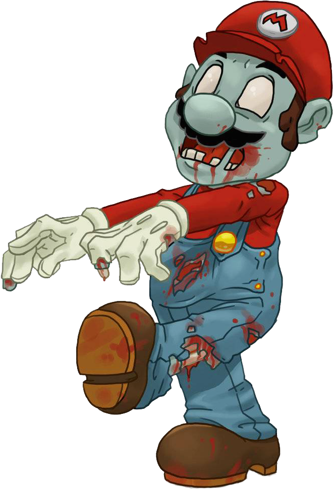 Cartoon Zombie Transparent Images - Zombie Mario (900x1273), Png Download