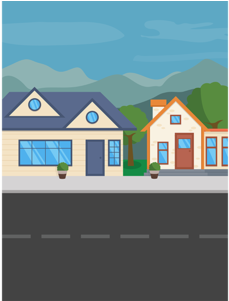 Neighborhood Background Vector Art By Thomas Le - Neighborhood Vector Art (400x300), Png Download