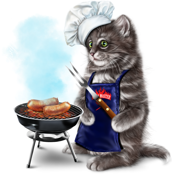 Barbecue Kitty 17 Barbecues, The Row, Tigers, Tube, - Gif (640x640), Png Download