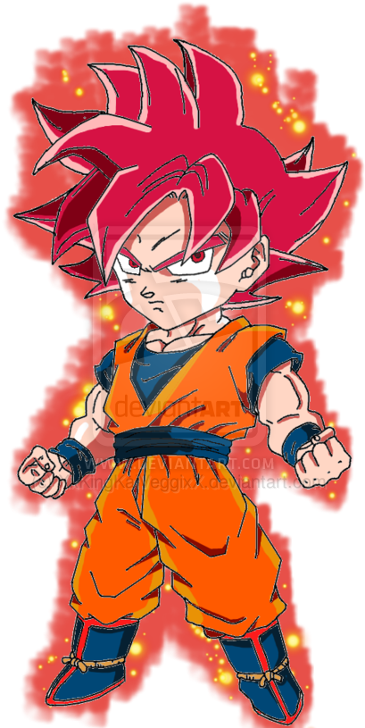 Super Saiyan God Goku Minecraft Skin Clipart - Goku Super Saiyan God Chibi (600x847), Png Download