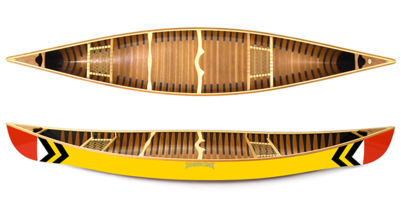 Prospector Canoe 16' • Carbon Fiber Kevlar Wood Painted - Canoe (400x600), Png Download