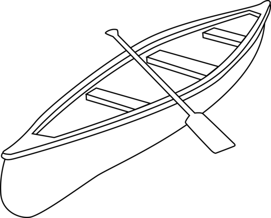 28 Collection Of Canoe Drawings Art - Canoe Clipart Black And White (550x442), Png Download