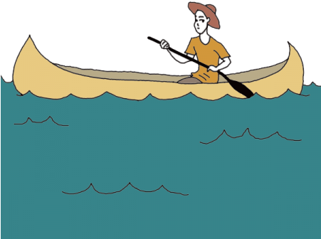 Canoes Dream Meanings - Cartoon Canoe In Water (450x450), Png Download
