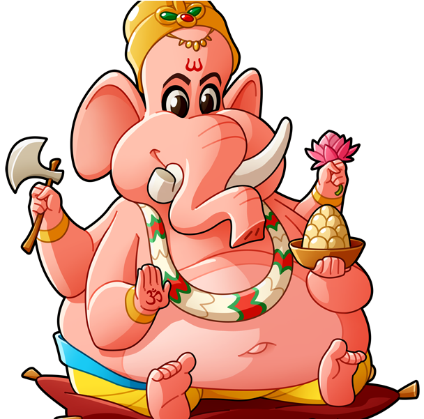 Ganesh By Mathieu Beaulieu - Ganesh Cartoon (800x600), Png Download