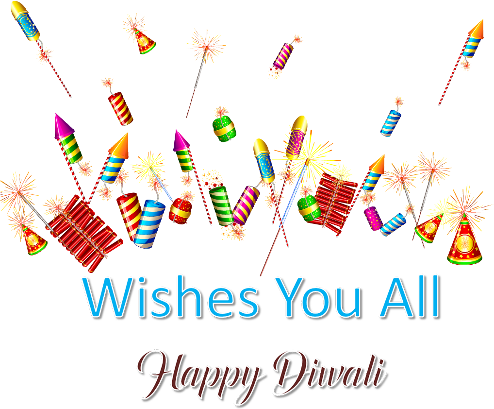 Wishes You All Happy Diwali Png Image - Firecrackers Fireworks Png (1042x868), Png Download