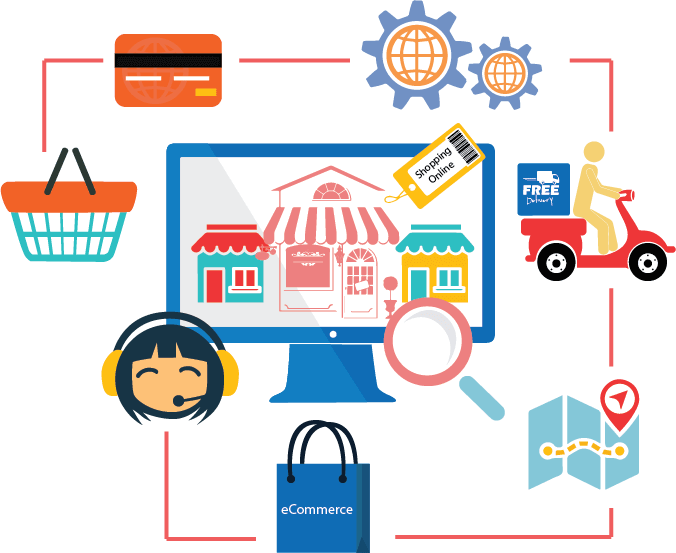 We Help You Launch Your Online Store - Ecommerce Png (676x553), Png Download