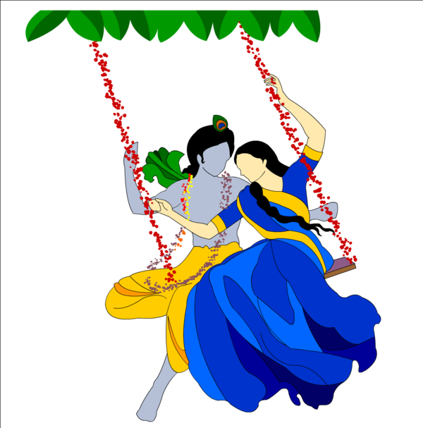 Radha Krishna Free Download Png - Good Morning Radhe Radhe (600x607), Png Download