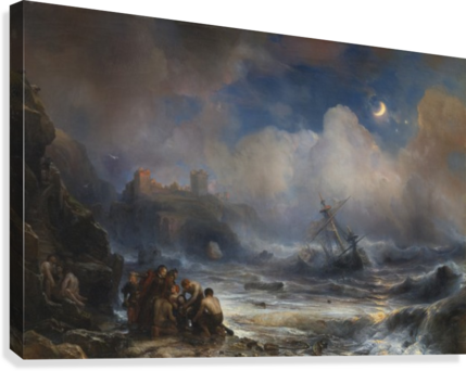 The Sinking Of A Vessel Of The Spanish Armada On The - Painting (429x342), Png Download