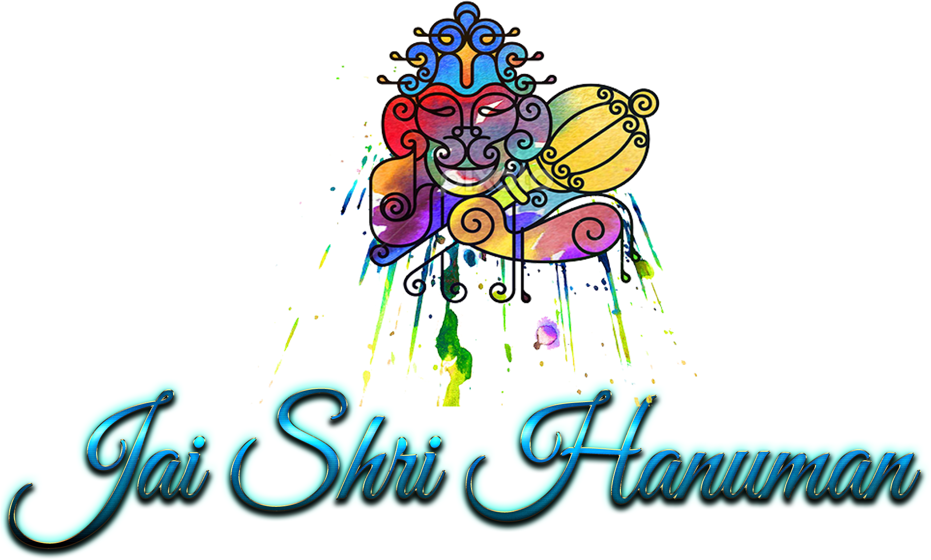 Hanuman Images Source - Jai Hanuman Png Text (1920x1200), Png Download