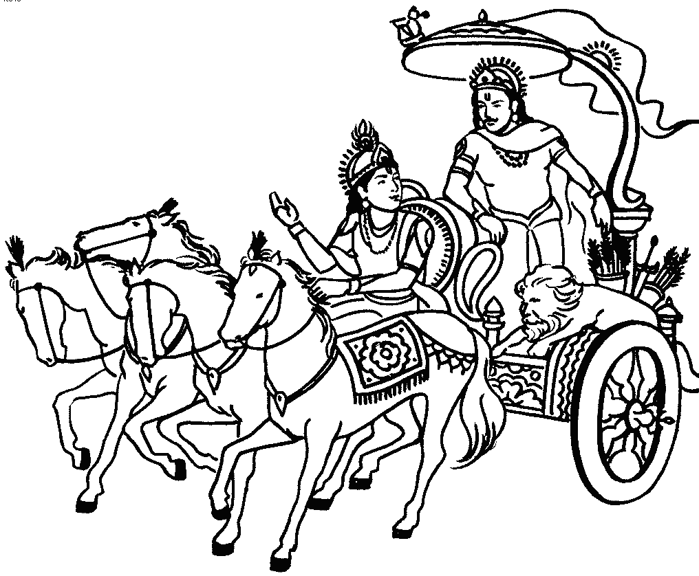 Kings And Queens In - Mahabharat Black And White (1016x838), Png Download