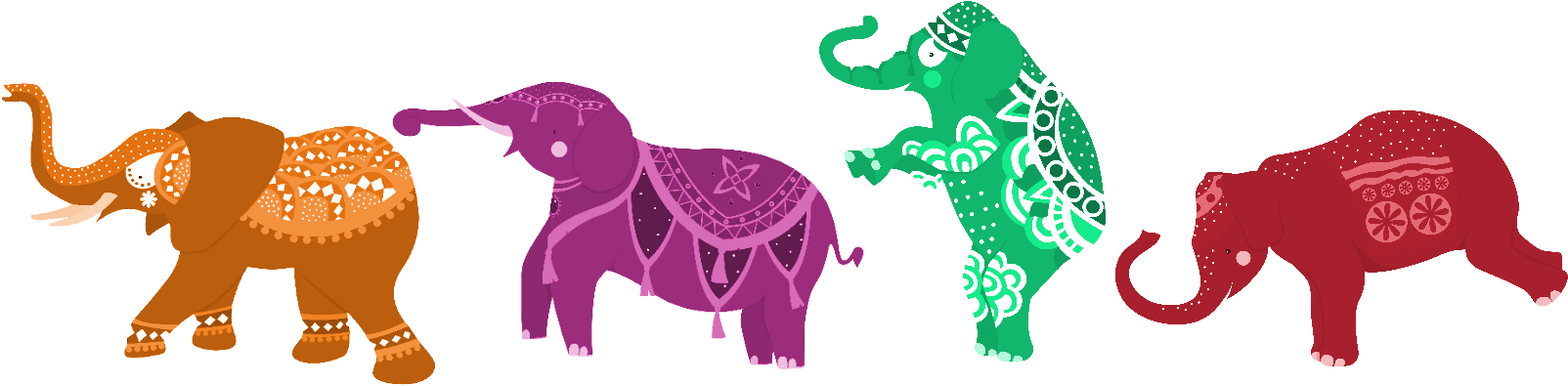 Greeting Cards Diwali Elephant - Diwali Elephant (1604x395), Png Download
