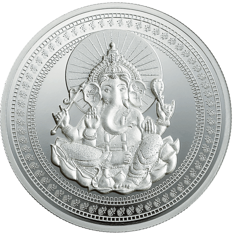 5 Gm Silver Coin Laxmi-ganesh - Indian Silver Coin Png (470x470), Png Download