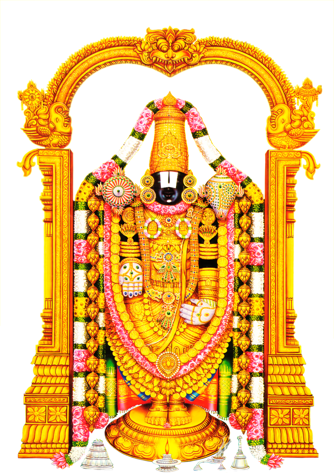 Gods Cliparts And Images - Art Factory Tirupati Balaji - Lord Venkateswara Canvas (1131x1600), Png Download