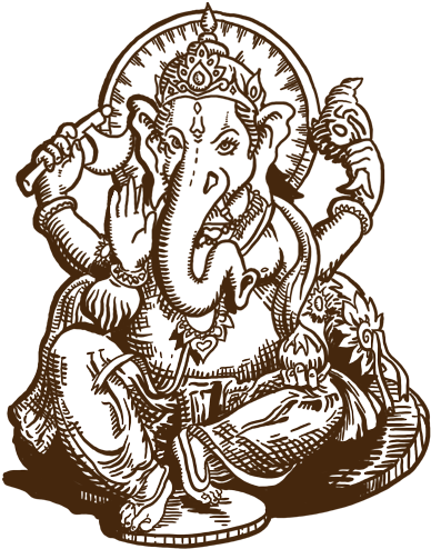 Ganesh Source - Black And White Ganesh Png (500x500), Png Download