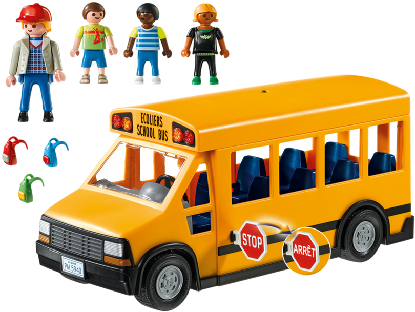 Playmobil 5680-usa - Playmobil School Bus 5940 (940x658), Png Download