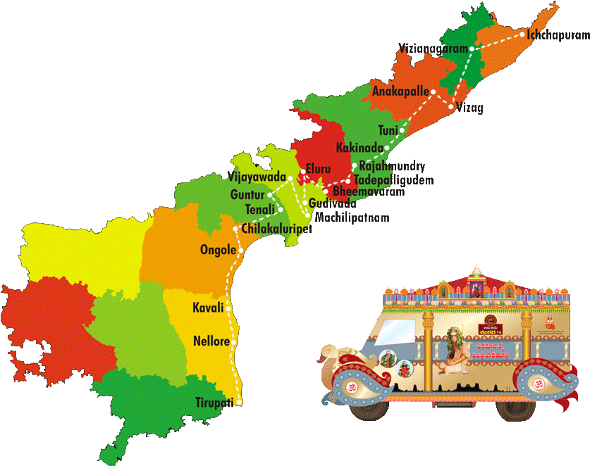 Padukayatra Schedule - All Andhra Pradesh State Hd Map (937x768), Png Download