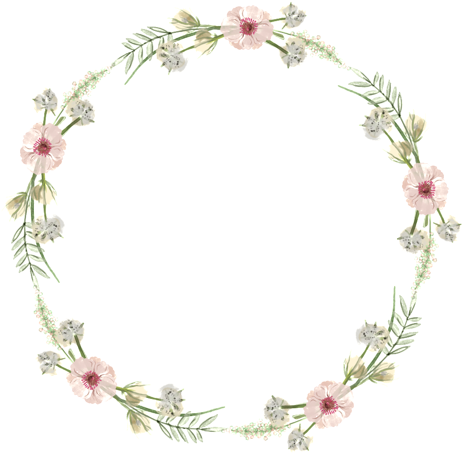 Is Simple Pink Flowers Hand Painted Garland Decorative - Portable Network Graphics (1024x1024), Png Download