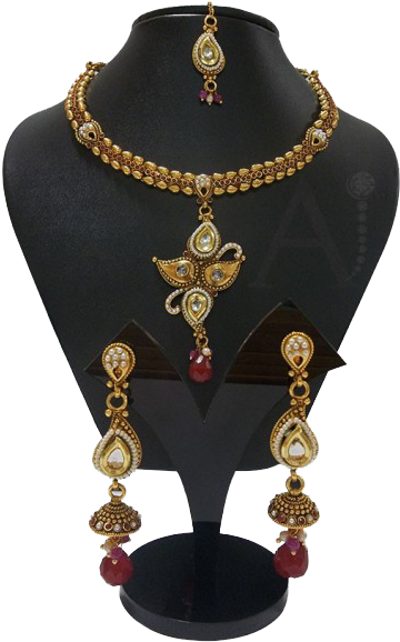 Kundan Jewellery- The Most Preferred Among Online Indian - Pendant (640x640), Png Download
