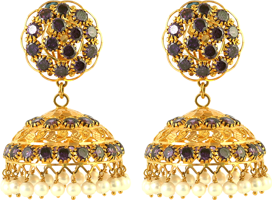 Anjali Jewellers Gold Earrings (1200x1200), Png Download