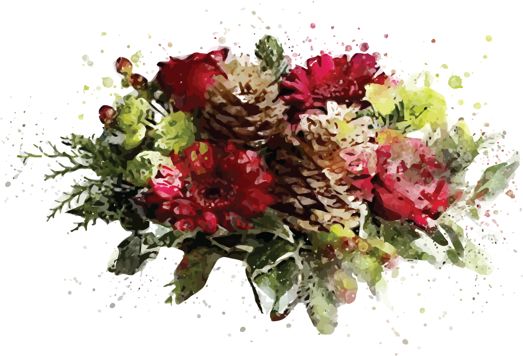 Hand-painted Pineal And Flower Png Transparent Material - Love Flowers (1024x1024), Png Download