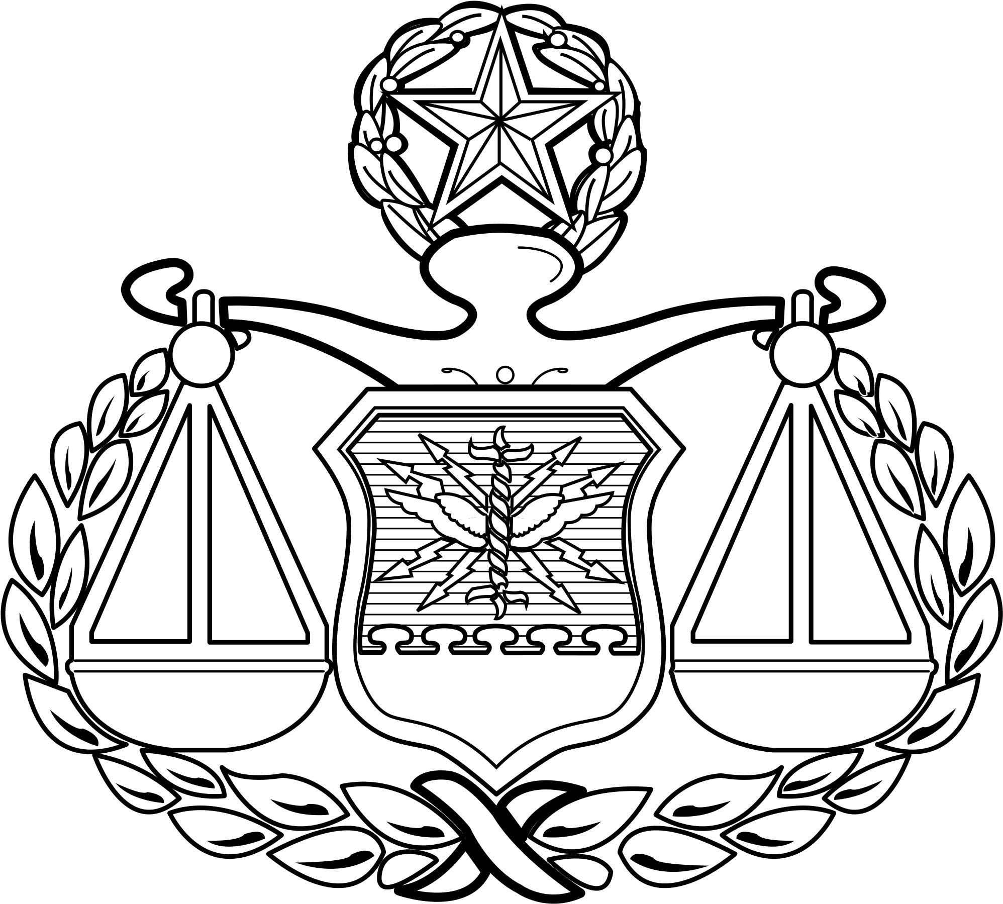 Open - Air Force Judge Advocate Badge (2000x1811), Png Download