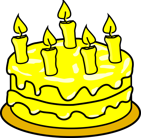 Yellow Cake Clip Art At Clker - Cake Picture For Colouring (600x585), Png Download