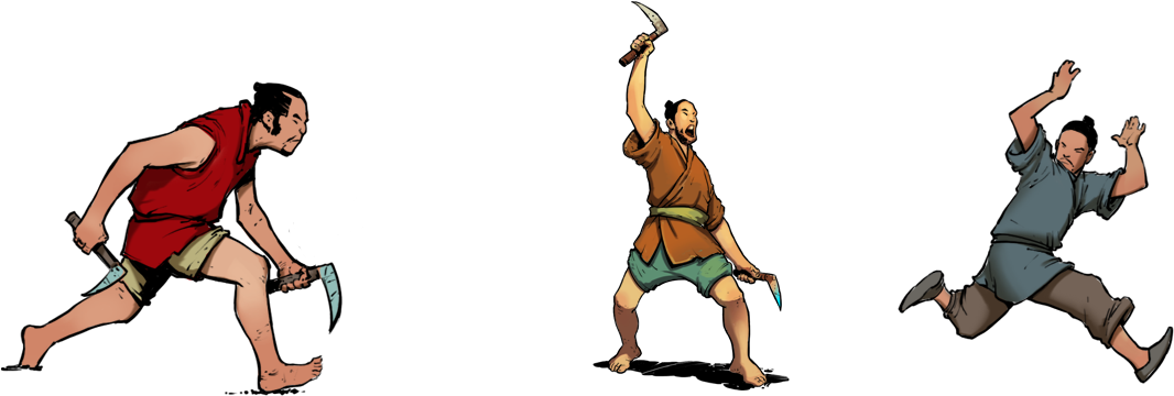 10 Types Of Chinese And Japanese Polearms, Each With - Cartoon (1074x366), Png Download