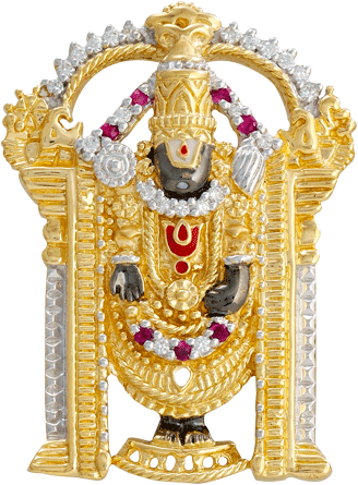 Stone Studded Balaji Borchie - Sri Balaji (328x445), Png Download