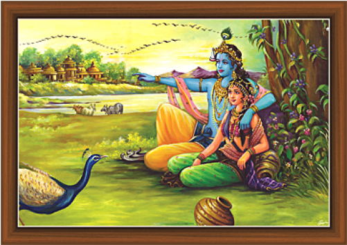 Radha Krishna Paintings - Krishna (500x500), Png Download