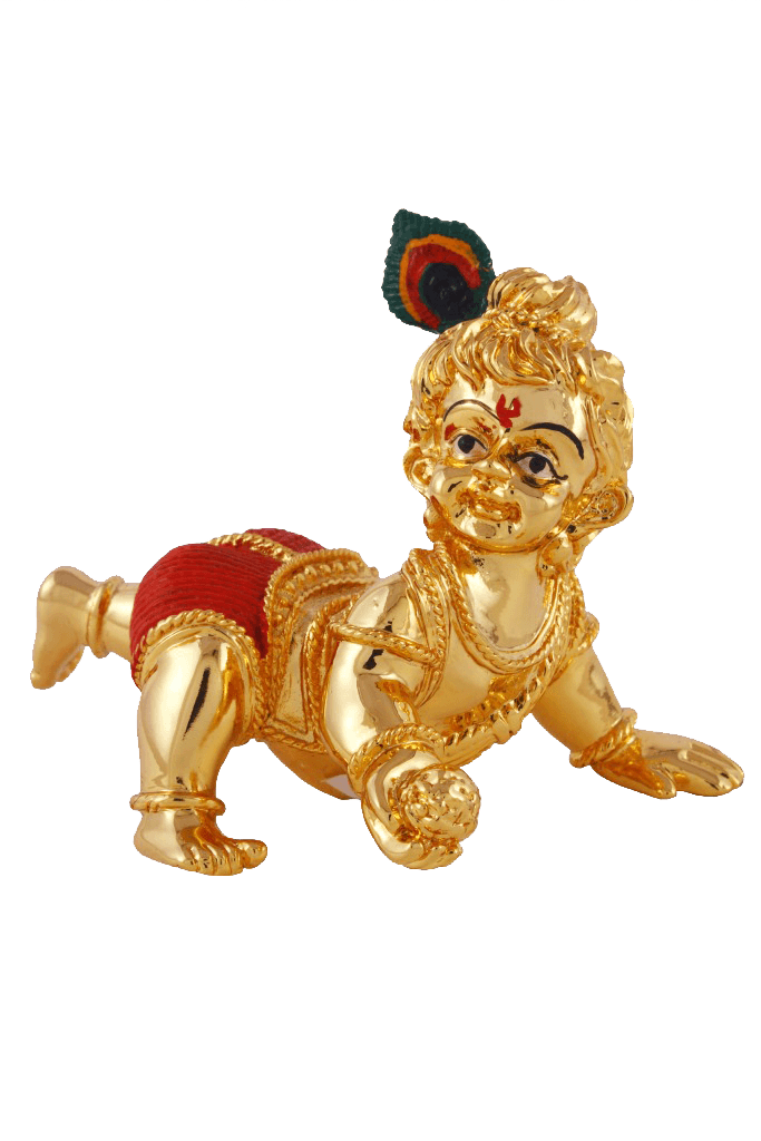 Laddu Gopal Gold - Krishna (683x1024), Png Download