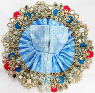 Sky & Pink Colour Heavy Lace Ladoo Gopal Poshak / Dress - Gopal (600x315), Png Download