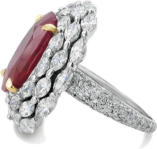 Cad Man Jewellery Ruby Ring Side - Engagement Ring (1000x596), Png Download