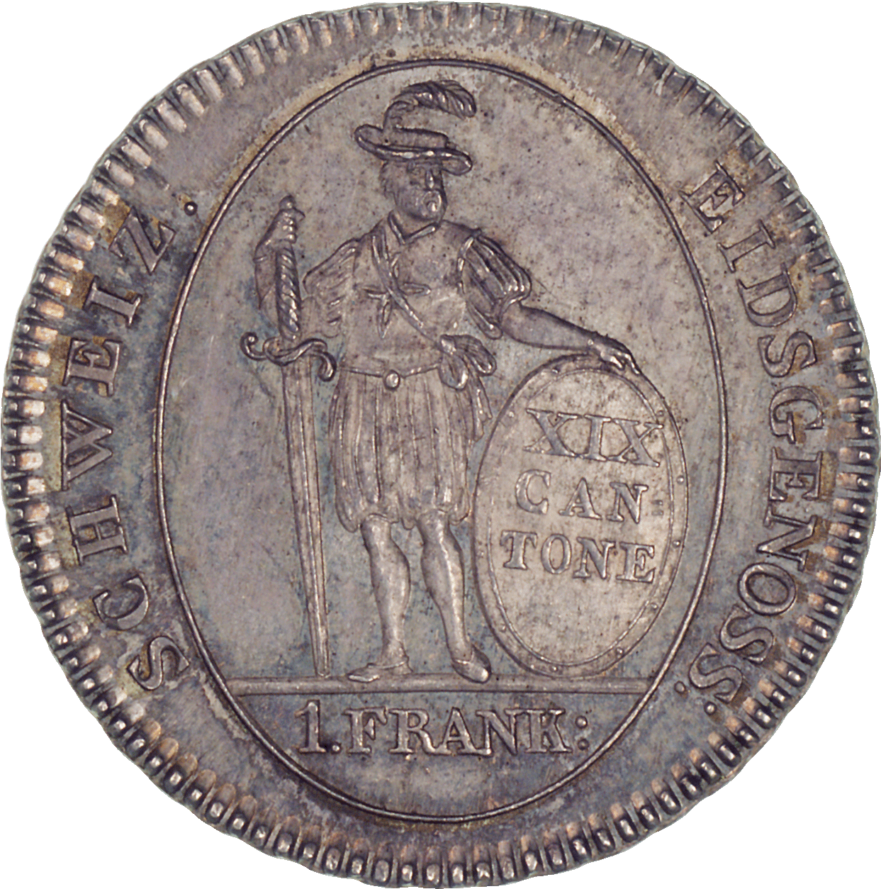 Canton Of Berne, Time Of Mediation, 1 Franc (1260x1260), Png Download