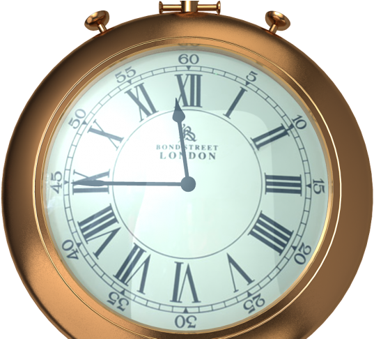 Vintage Station Clock Png - Clock (730x485), Png Download