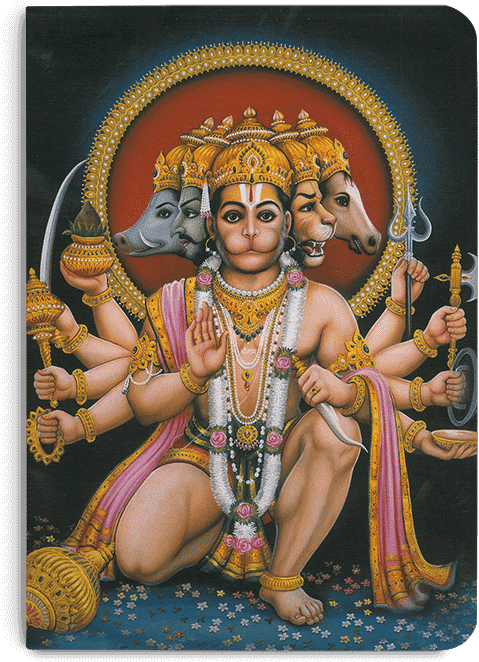 Dailyobjects Indian Mythology Hanuman Heads A6 Notebook - Picclick (600x680), Png Download