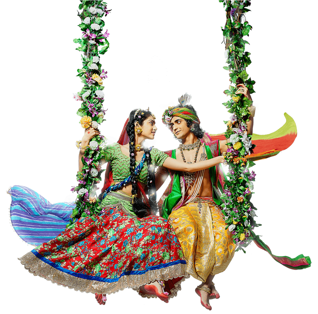 Birds Radha-kirsh Swing - Radha Krishna Star Bharat (1057x1010), Png Download