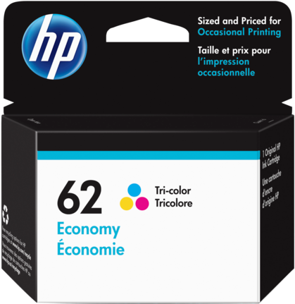 Hp 62 Economy Tri-color Original Ink Cartridge - Hp 63 Ink (573x430), Png Download