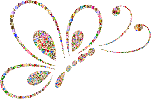 Butterfly Line Art Drawing Wall Decal - Clip Art (518x340), Png Download