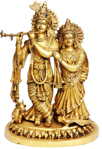 Radhakrishna - Radha Krishna Pital Murti Price (341x500), Png Download