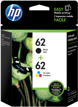 Hp 62 2 Pack Black/tri Color Original Ink Cartridges - Hp 62 Ink (573x430), Png Download