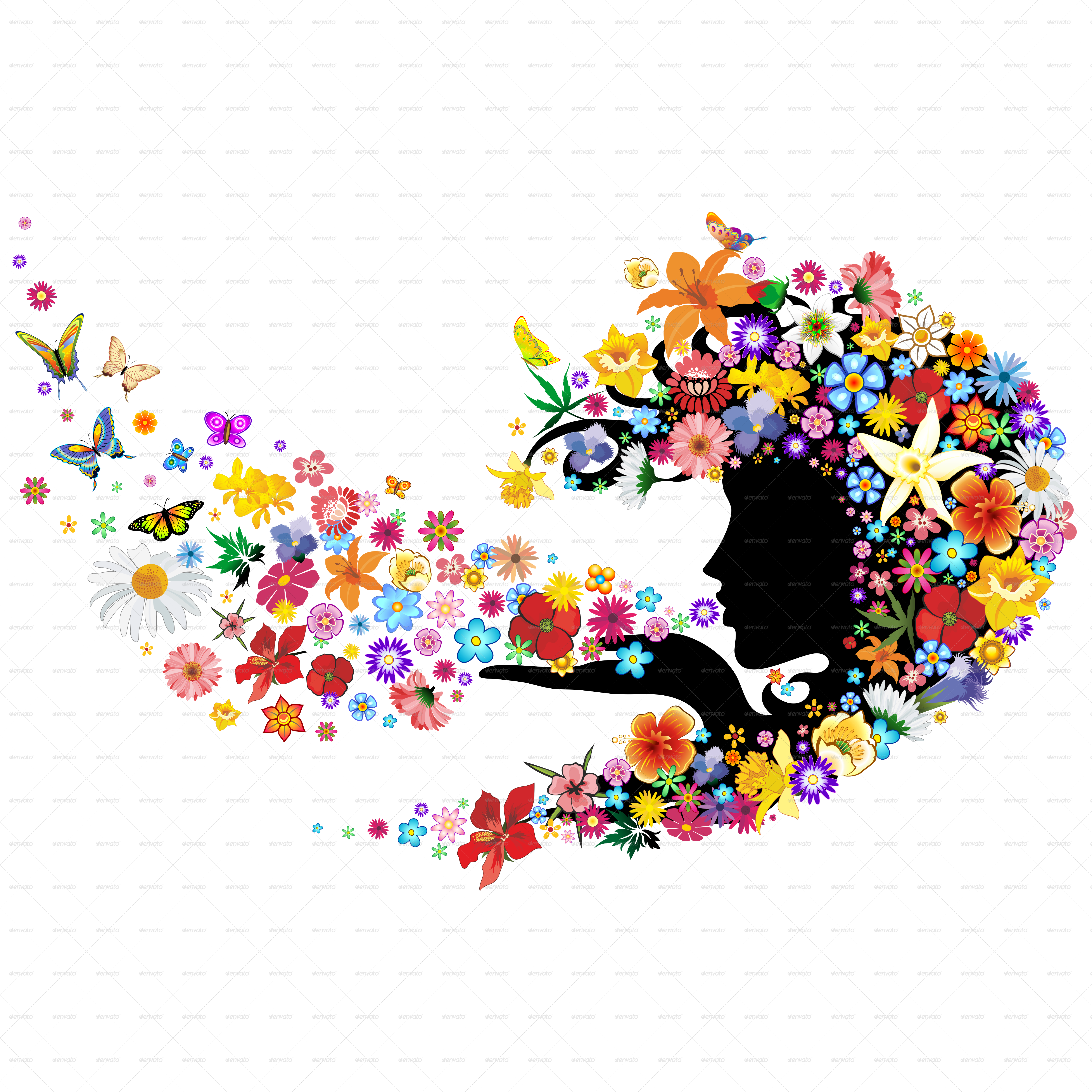 Mother Nature Png Picture Black And White Download - Je T Envoie Plein D Ondes Positives (5000x5000), Png Download